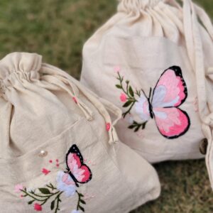 butterfly drawstring bag