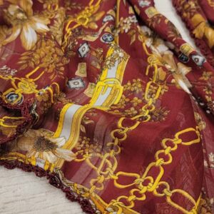 Red floral chain scarf