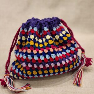confetti crochet pouch (red)