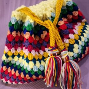 confetti crochet pouch