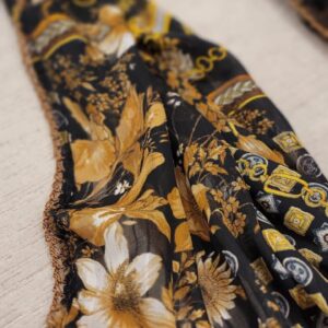 black floral chain scarf